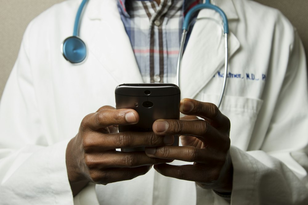 Doctor speaking on the phone
